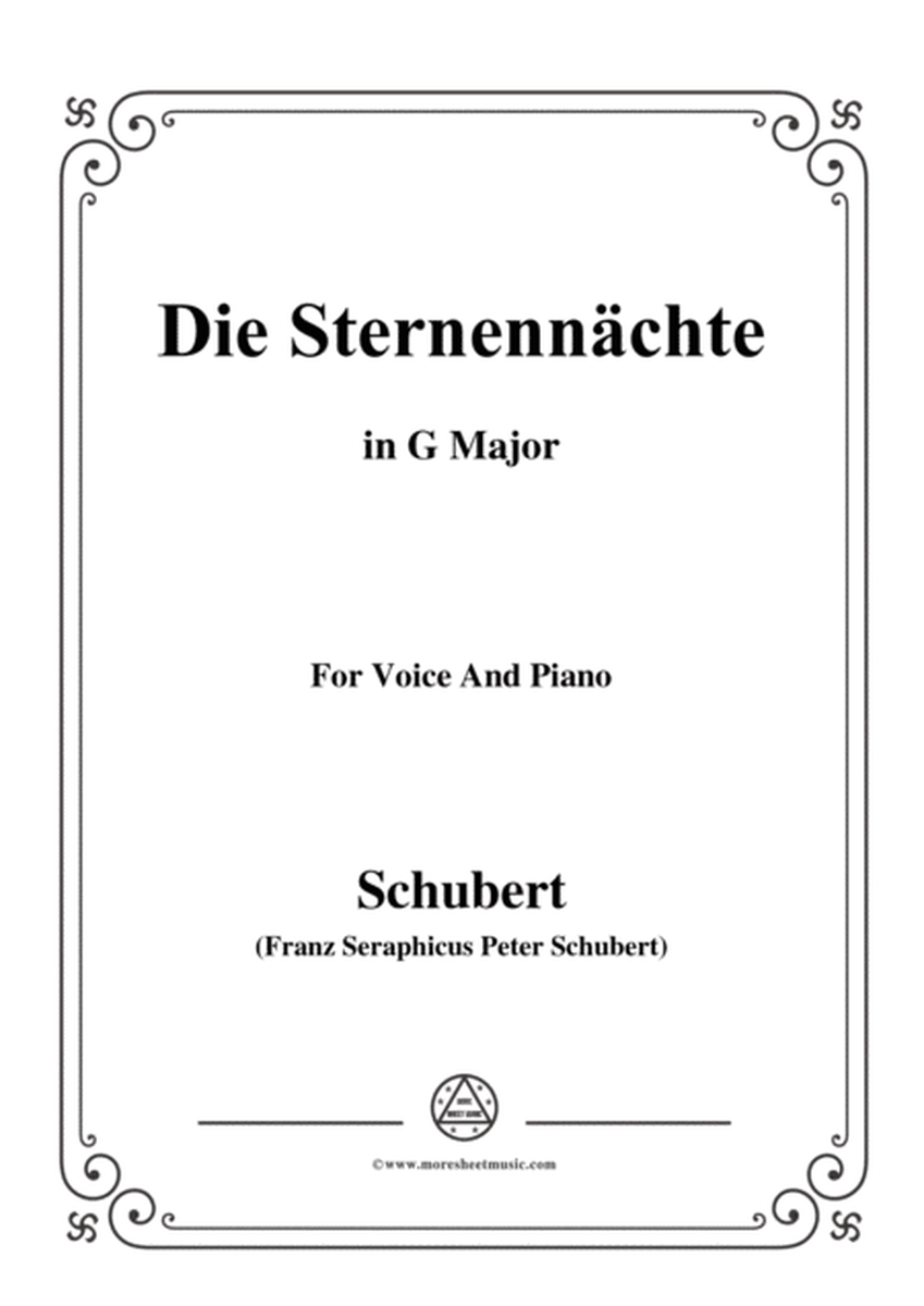 Schubert-Die Sternennächte,Op.165 No.2,in G Major,for Voice&Piano image number null