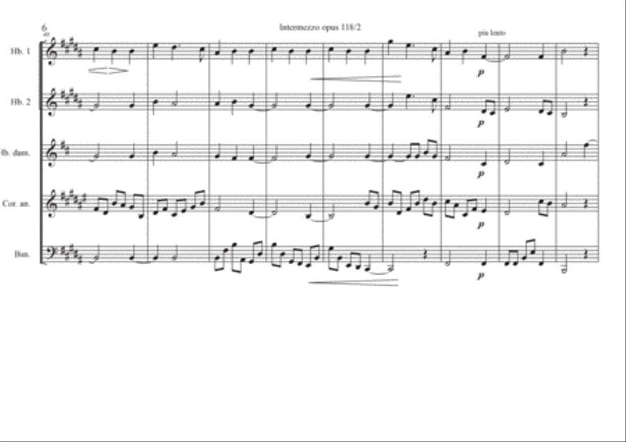 Intermezzo opus 118 n°2 Intermezzo opus 118 n°2 Woodwind Ensemble scores gallery preview page 6