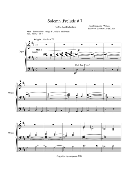 Organ Prelude # 7 Solemn Prelude