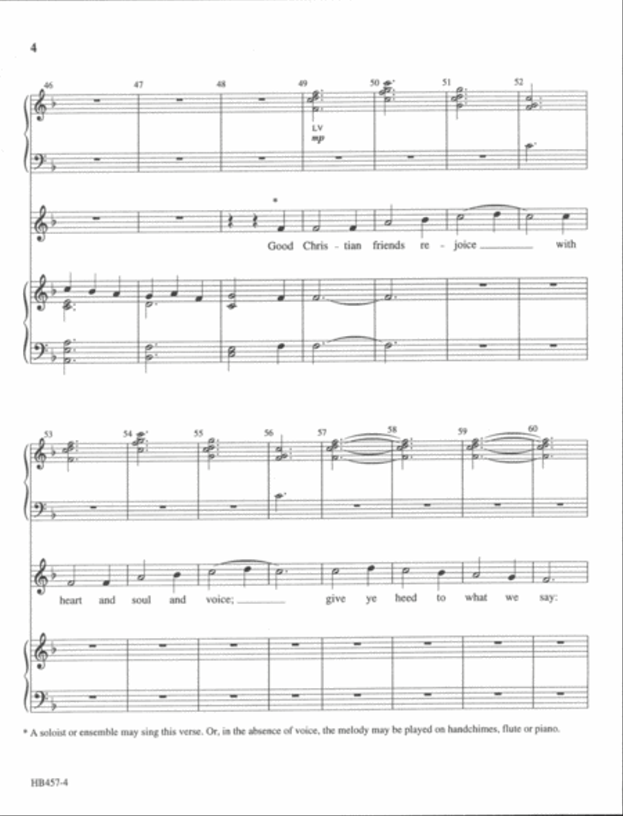 Good Christian Friends, Rejoice - full score Handbell Choir scores gallery preview page 4