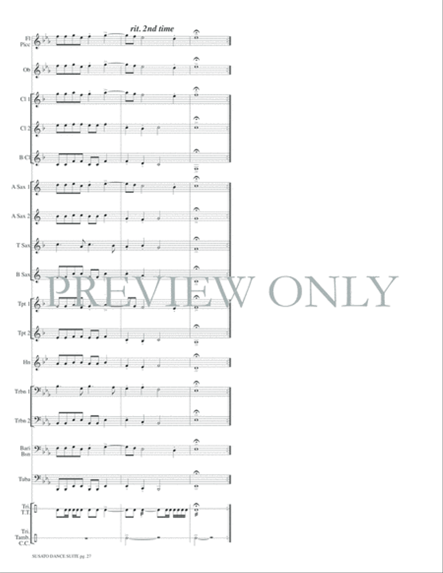 Susato Dance Suite (from Danserye) Concert Band scores gallery preview page 30
