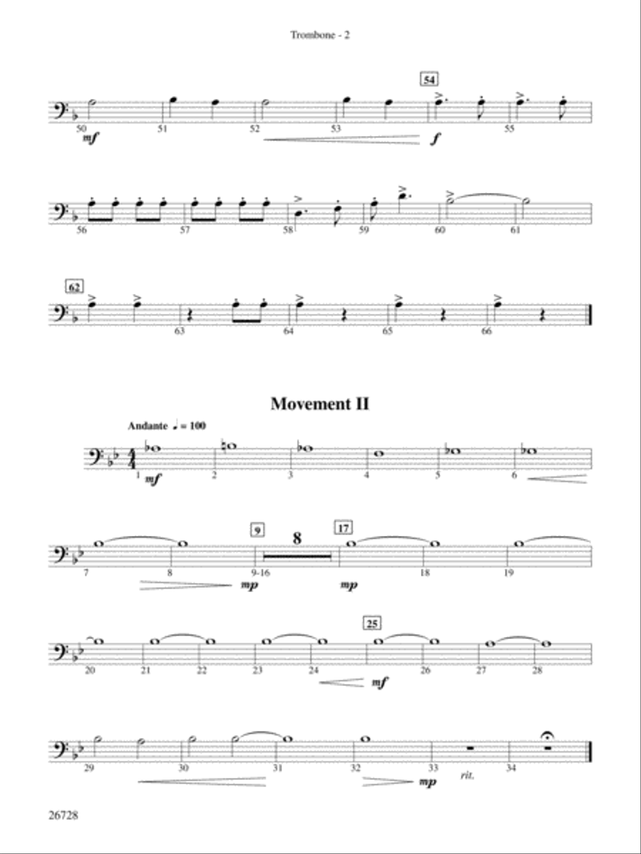 Suite from The New World: 1st Trombone Concert Band scores gallery preview page 2