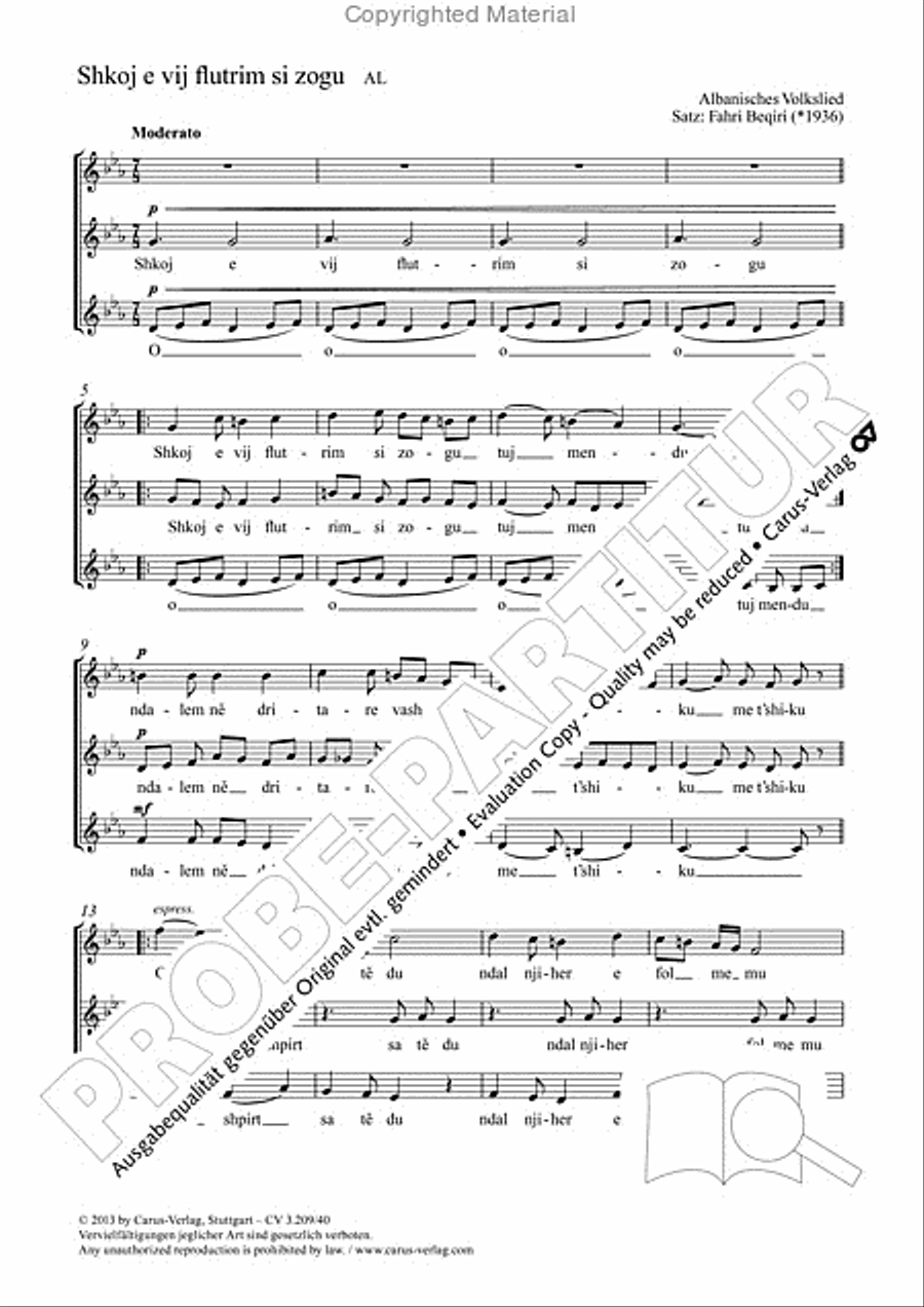 Shkoj e vij flutrim si zogu Women's Choir scores gallery preview page 2