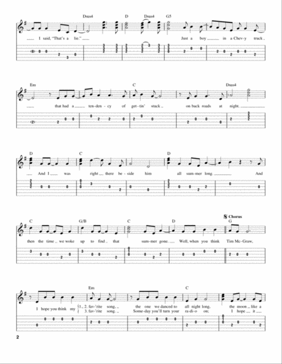 Tim McGraw Acoustic Guitar scores gallery preview page 2
