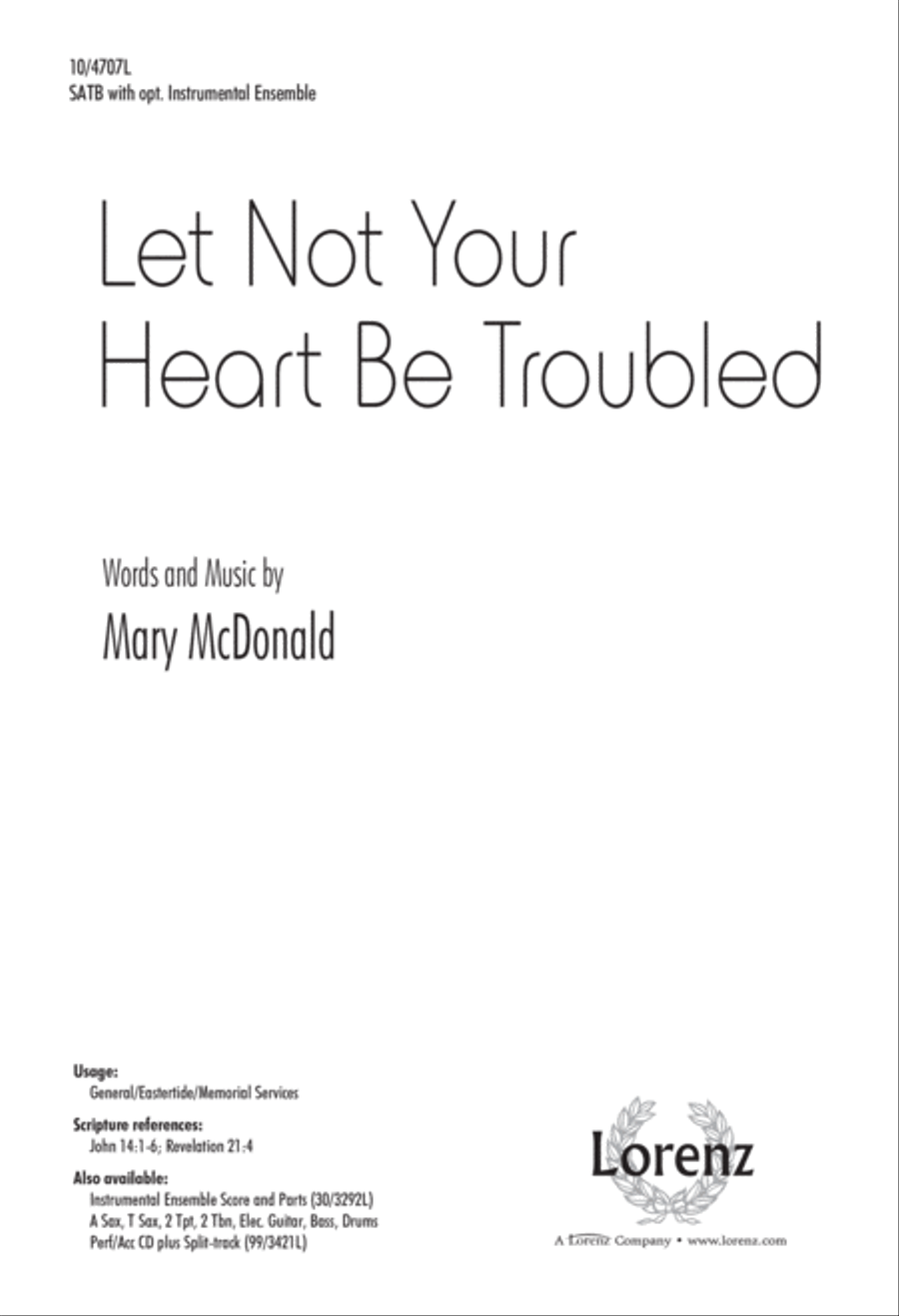 Let Not Your Heart Be Troubled 4-Part scores gallery preview page 1