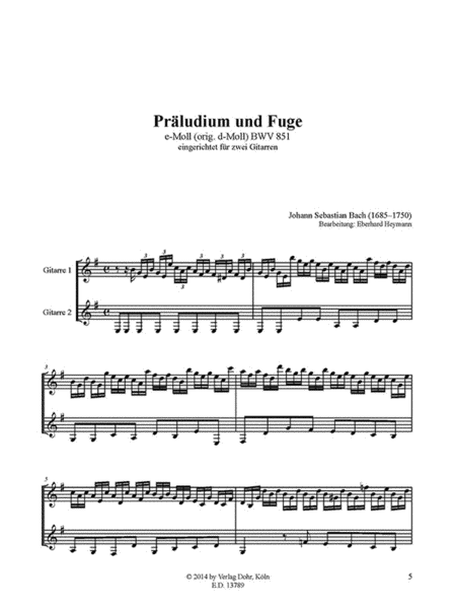 Präludium und Fuge e-Moll BWV 851 (für zwei Gitarren) (original d-Moll)