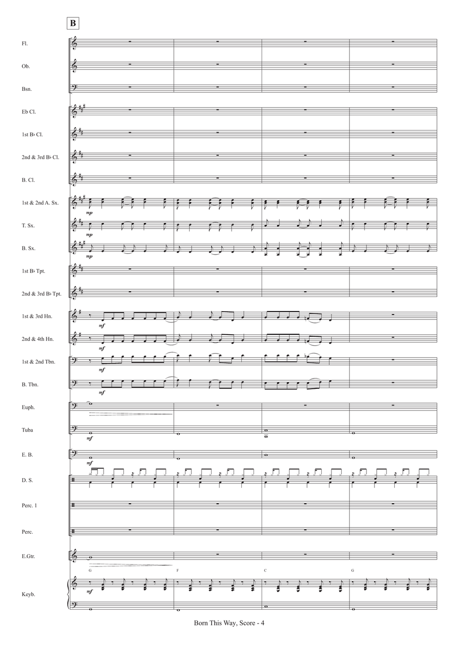 Born This Way Concert Band scores gallery preview page 6
