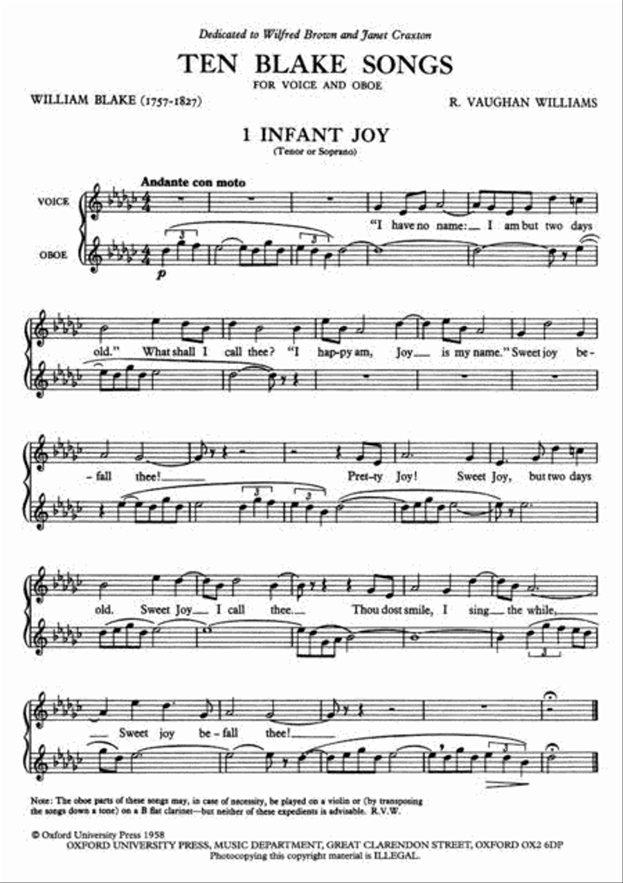 Ten Blake Songs Voice scores gallery preview page 2