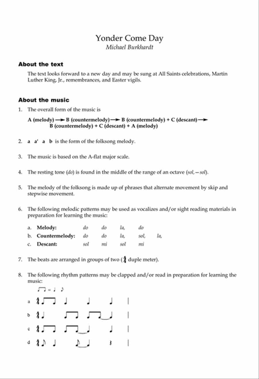 Yonder Come Day SSA scores gallery preview page 3
