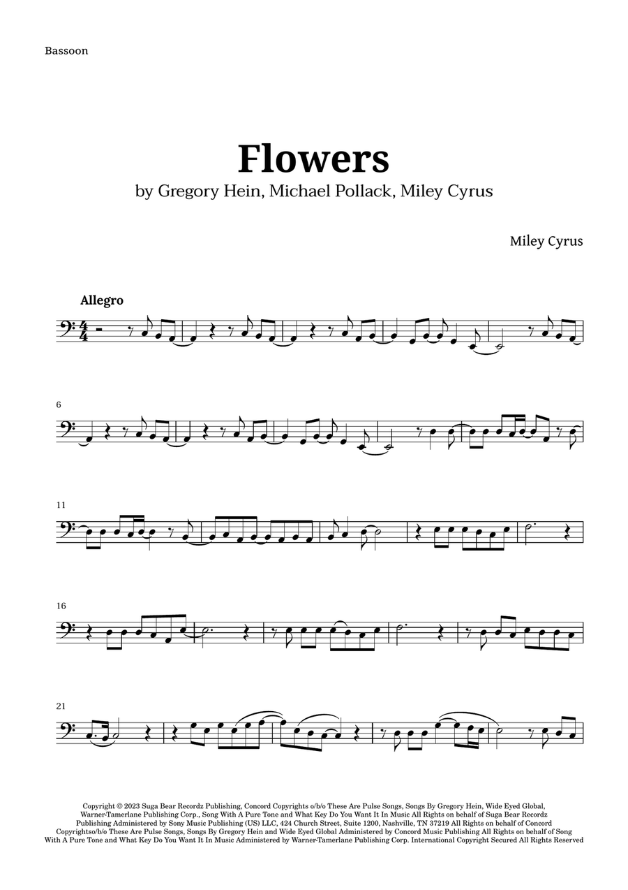 Flowers Bassoon Solo scores gallery preview page 1