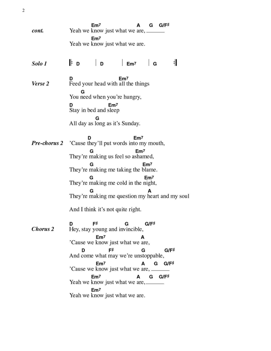 Stay Young Easy Guitar scores gallery preview page 2