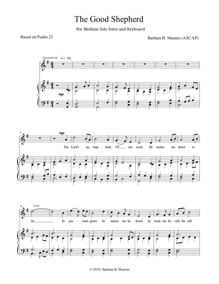 The Good Shepherd Voice Solo scores gallery preview page 1