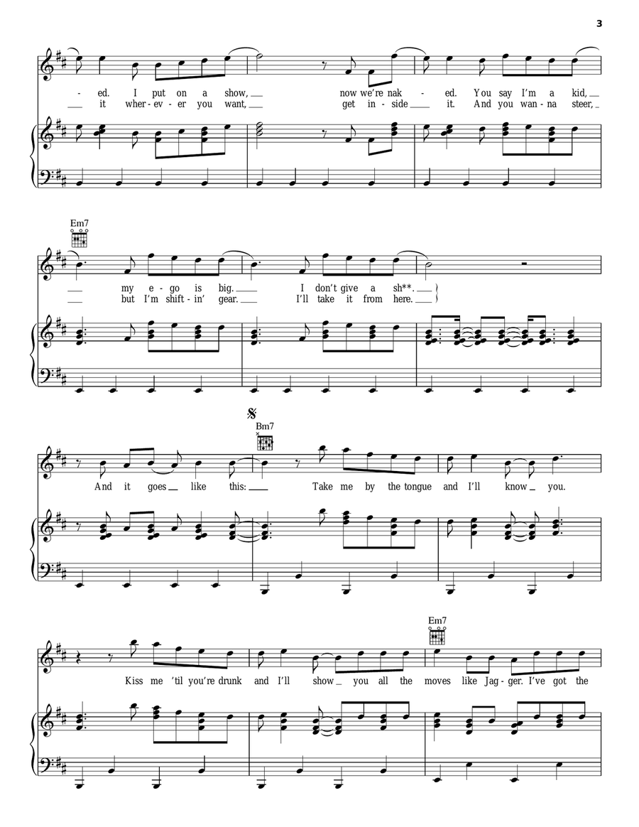 Moves Like Jagger Piano, Vocal, Guitar scores gallery preview page 3