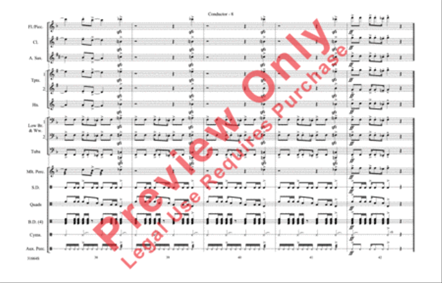 Immigrant Song (score only) Marching Band scores gallery preview page 9