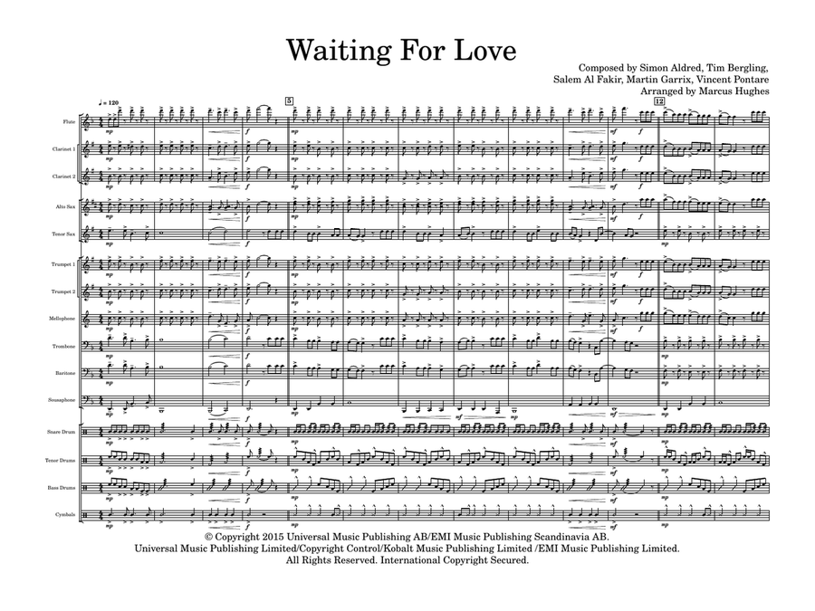 Waiting For Love Marching Band scores gallery preview page 1
