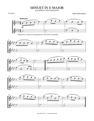Book cover for Minuet in E Major (from Minuet and Variations)