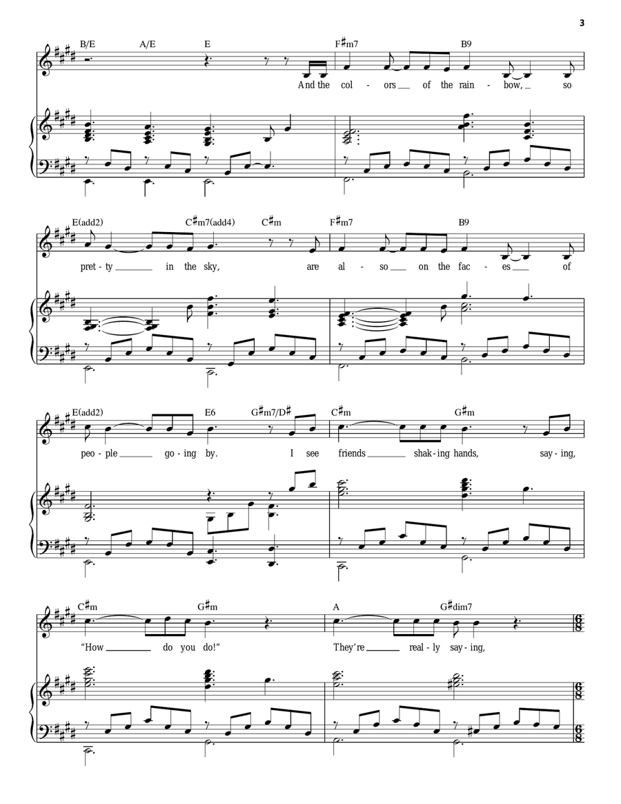 What A Wonderful World Piano, Vocal scores gallery preview page 3