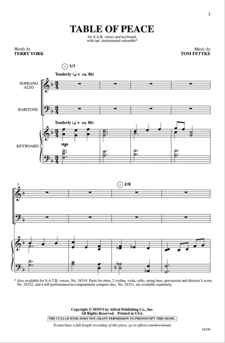 Table of Peace 3-Part scores gallery preview page 2
