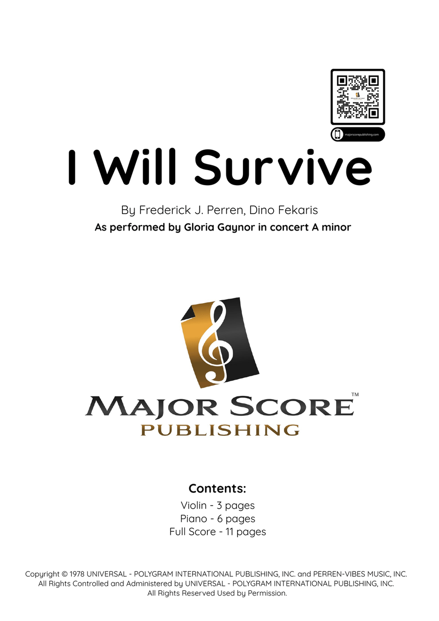 I Will Survive Violin Solo scores gallery preview page 1