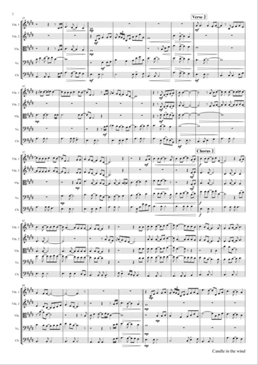 Candle In The Wind Candle In The Wind String Orchestra scores gallery preview page 2