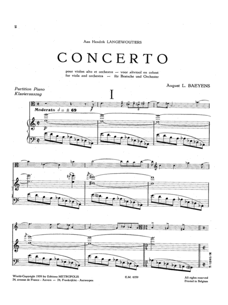 Concerto for Viola (Piano Reduction)