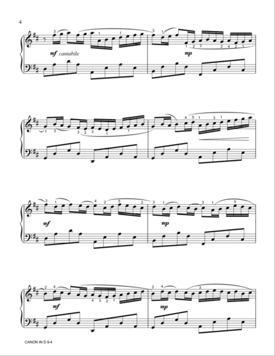 Canon In D (Arranged For Intermediate Piano) Piano Method scores gallery preview page 4
