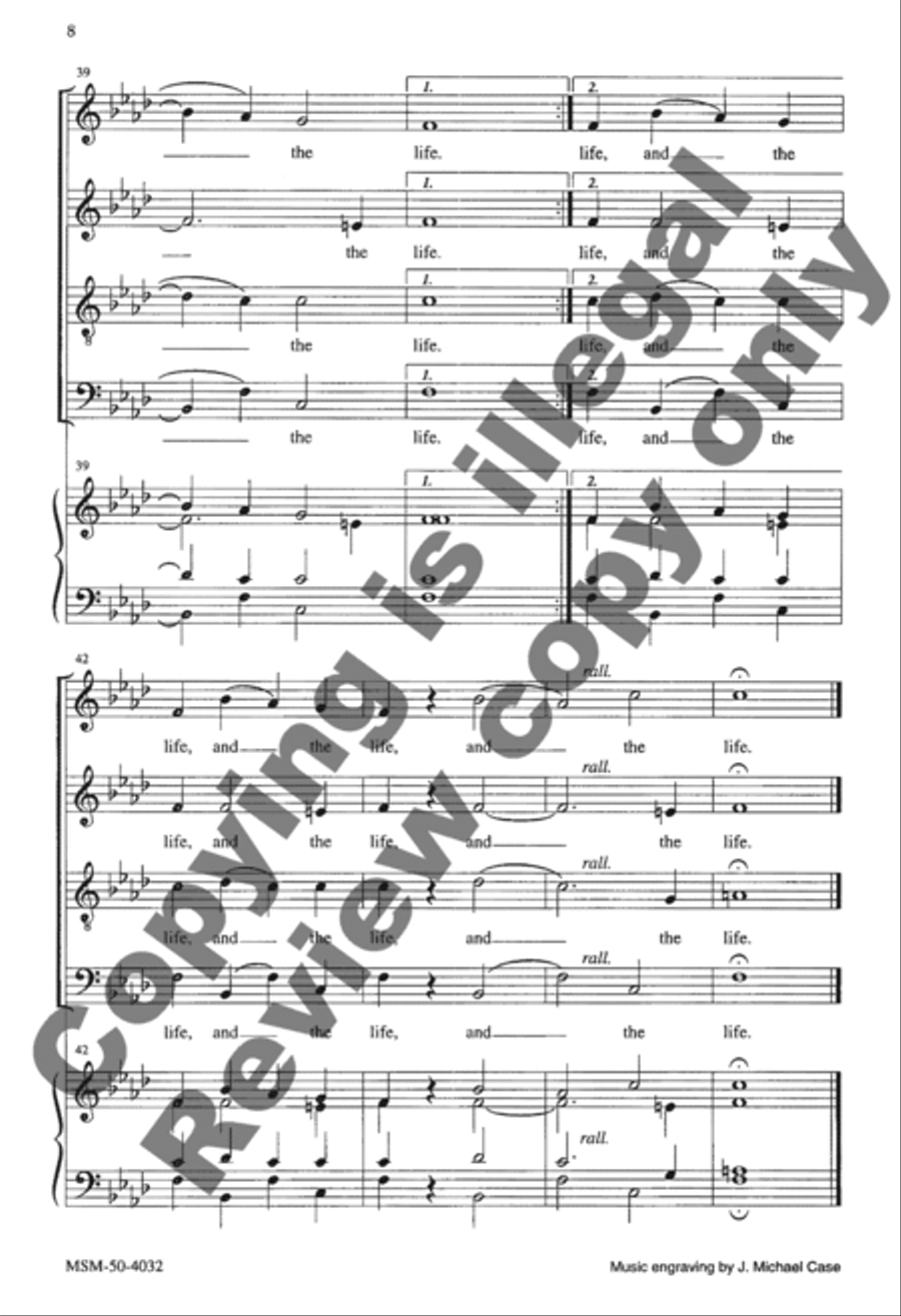 I Am the Resurrection 4-Part scores gallery preview page 8