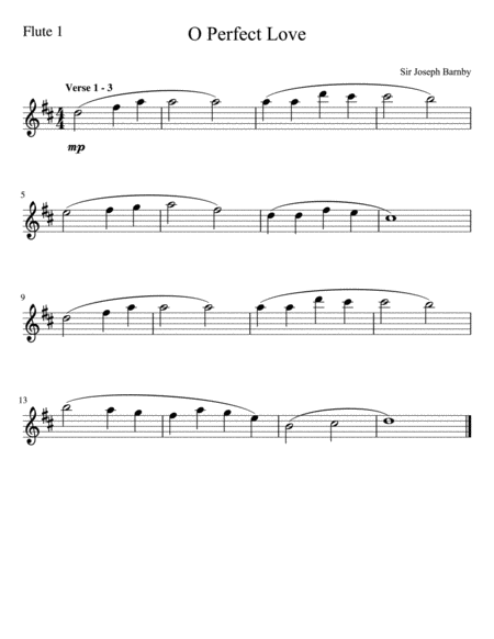 O Perfect Love (flute quartet)