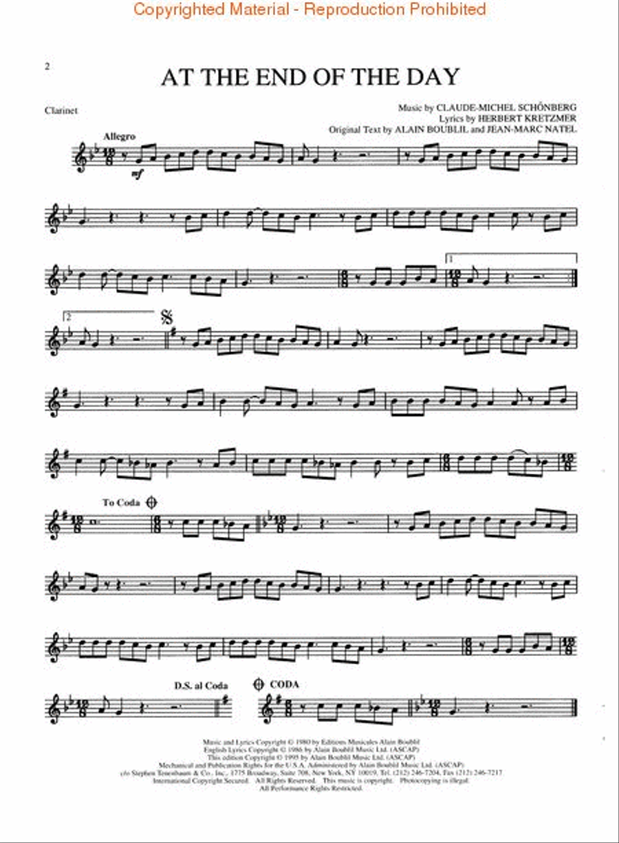 Les Misérables Clarinet Solo scores gallery preview page 2
