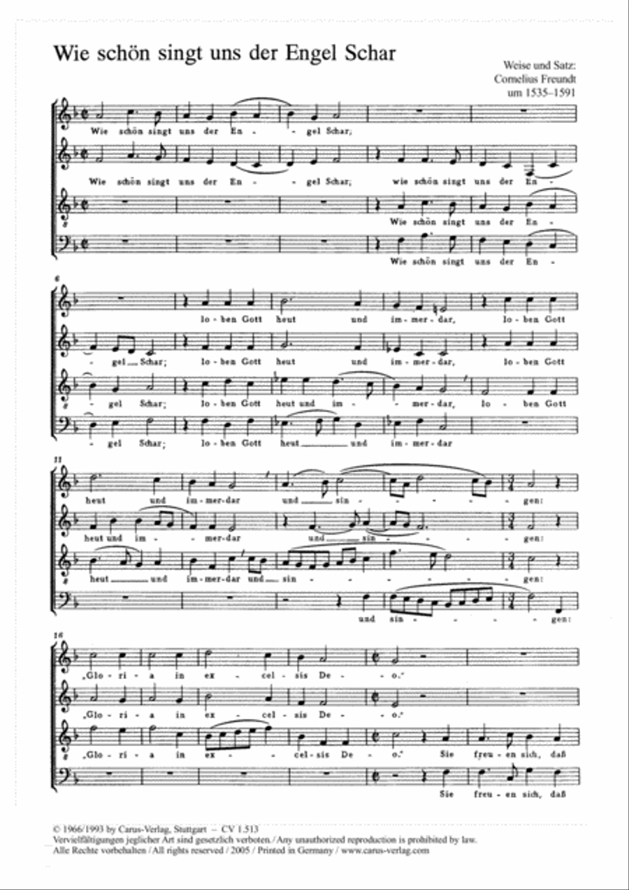 Wie schon singt uns der Engel Schar 4-Part scores gallery preview page 2