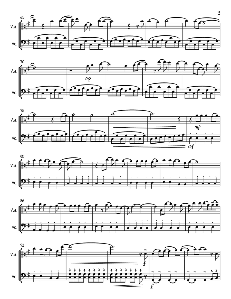 A Million Dreams String Duet scores gallery preview page 3