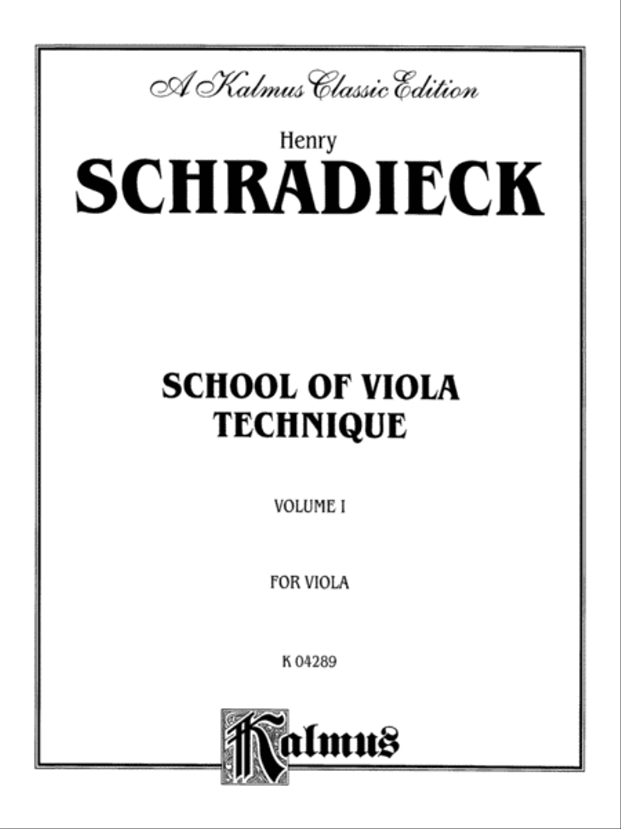 School of Viola Technique, Volume 1