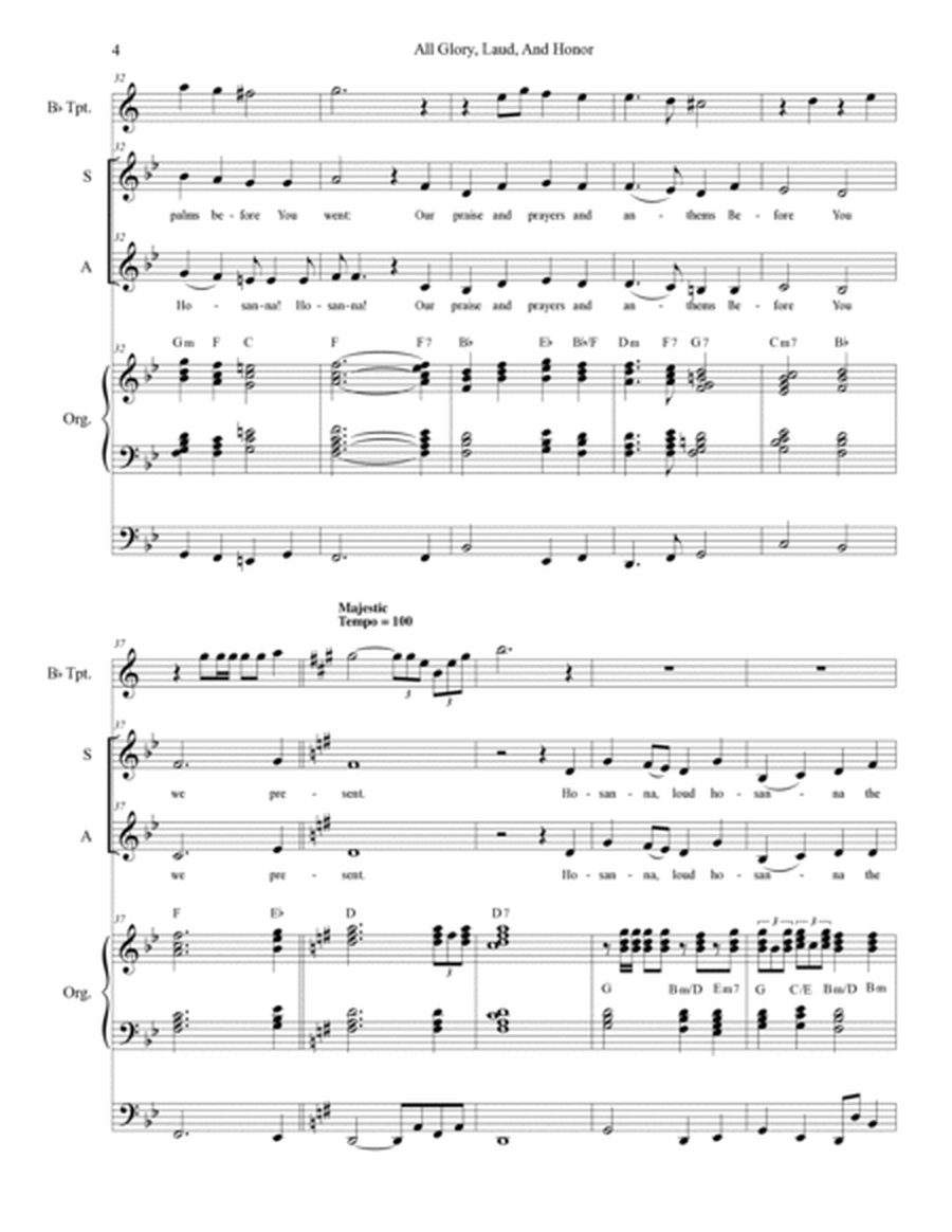 All Glory, Laud, And Honor (with "Hosanna, Loud Hosanna") (for 2-part choir - (SA) image number null