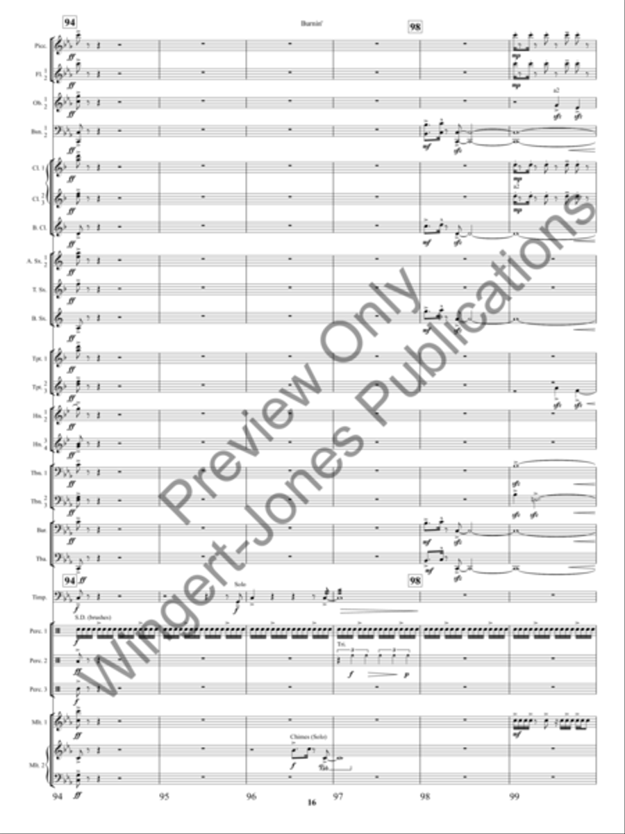 Burnin'! Burnin'! Concert Band scores gallery preview page 19
