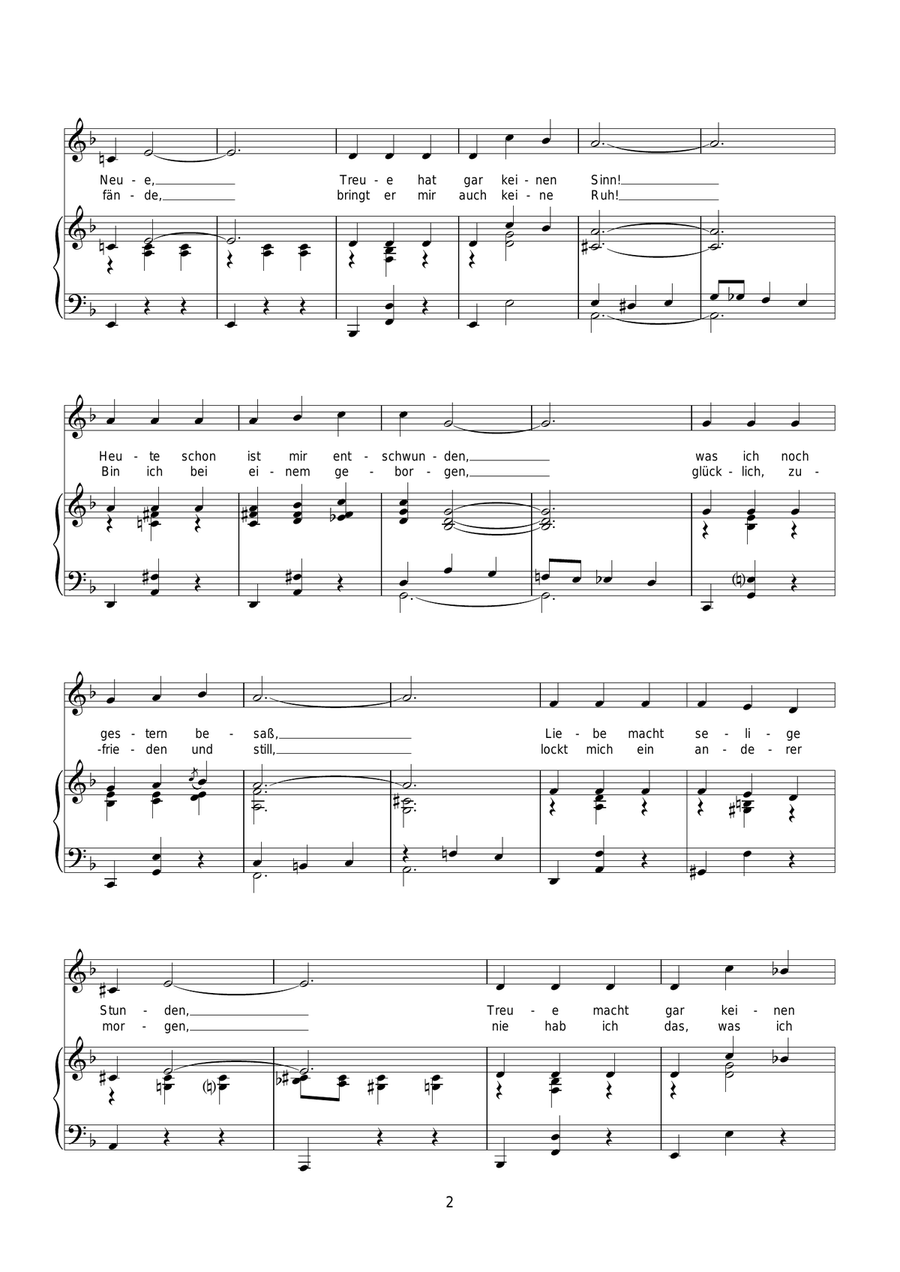 Ich Weiss Nicht, Zu Wem Ich Gehore Piano, Vocal scores gallery preview page 2