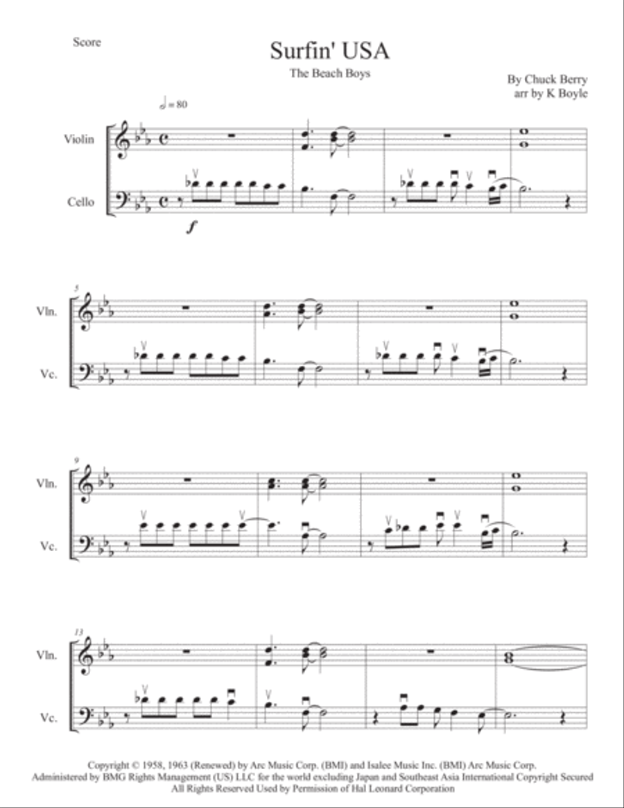 Surfin' U.S.A. String Duet scores gallery preview page 1