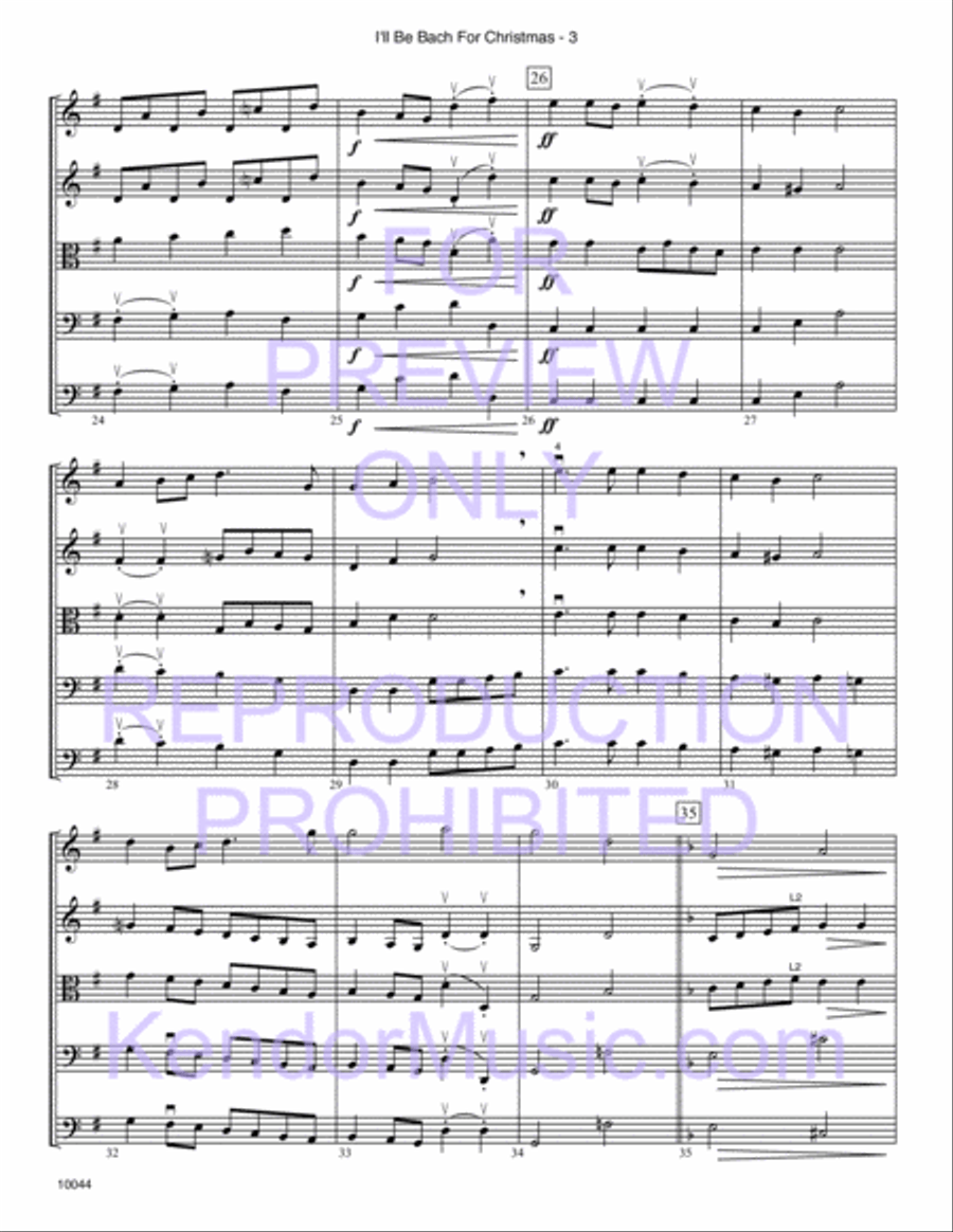 I'll Be Bach For Christmas String Orchestra scores gallery preview page 15