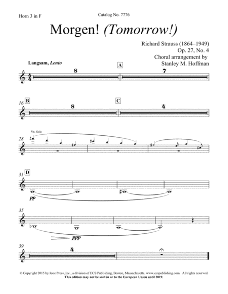 Morgen! (Tomorrow!) Morgen! (Tomorrow!) Choir scores gallery preview page 3