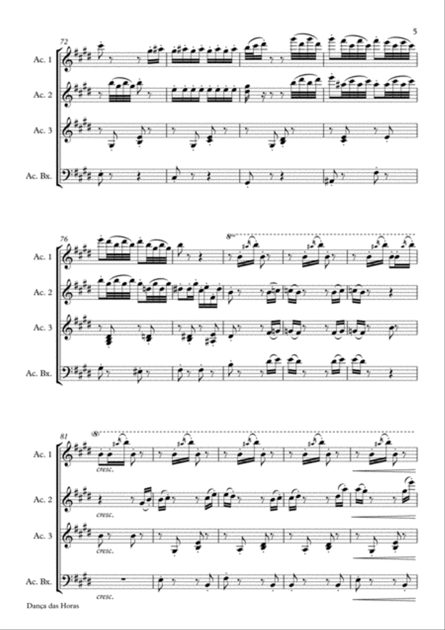 La Gioconda (Dance of the Hours) Small Ensemble scores gallery preview page 5