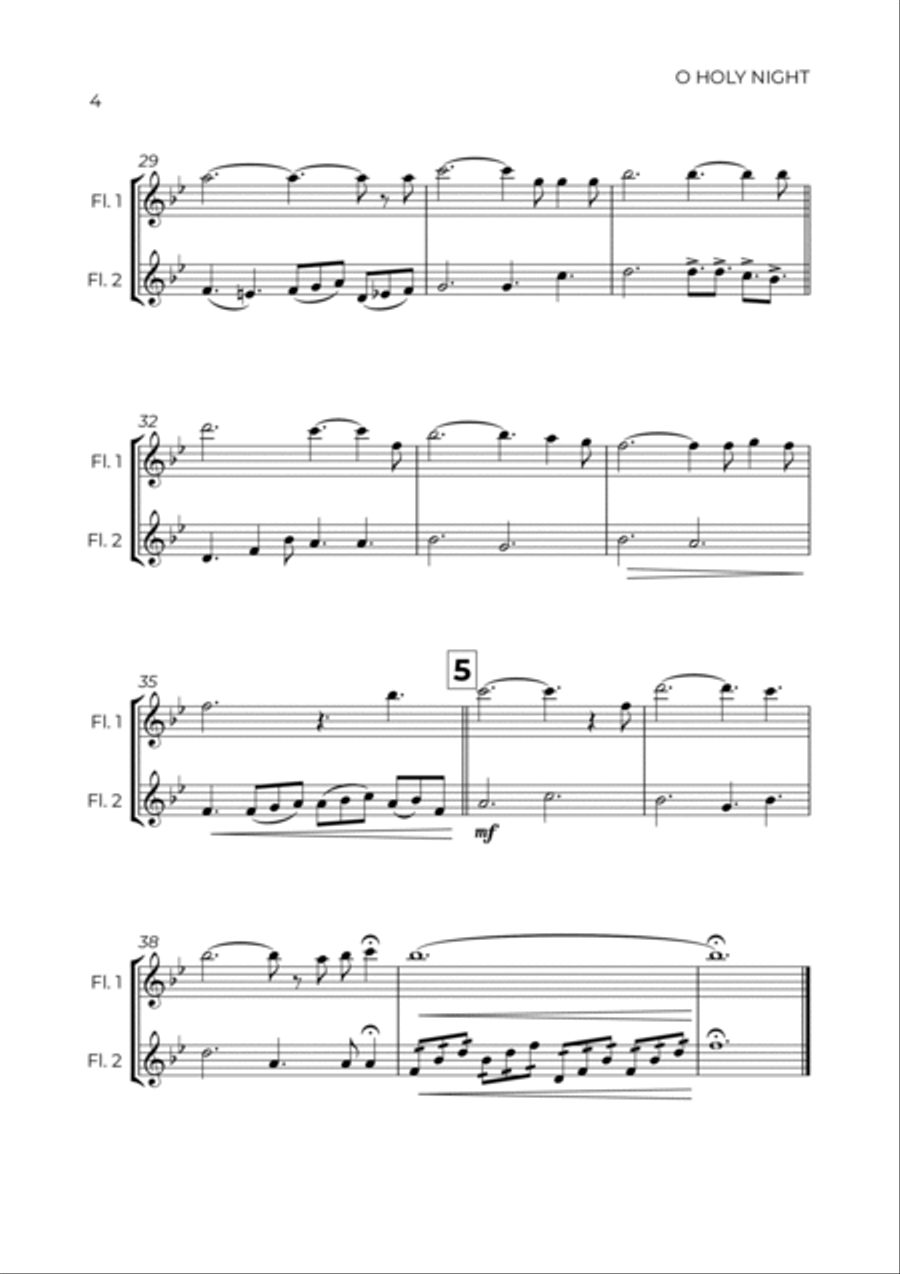 O Holy Night Flute Duet scores gallery preview page 4