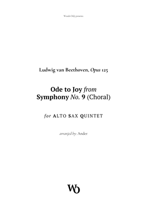 Book cover for Ode to Joy by Beethoven for Alto Sax Quintet