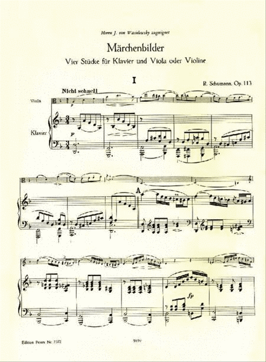 Märchenbilder (Fairy-Tale Pictures) Op. 113 for Viola (Violin) and Piano Violin scores gallery preview page 2