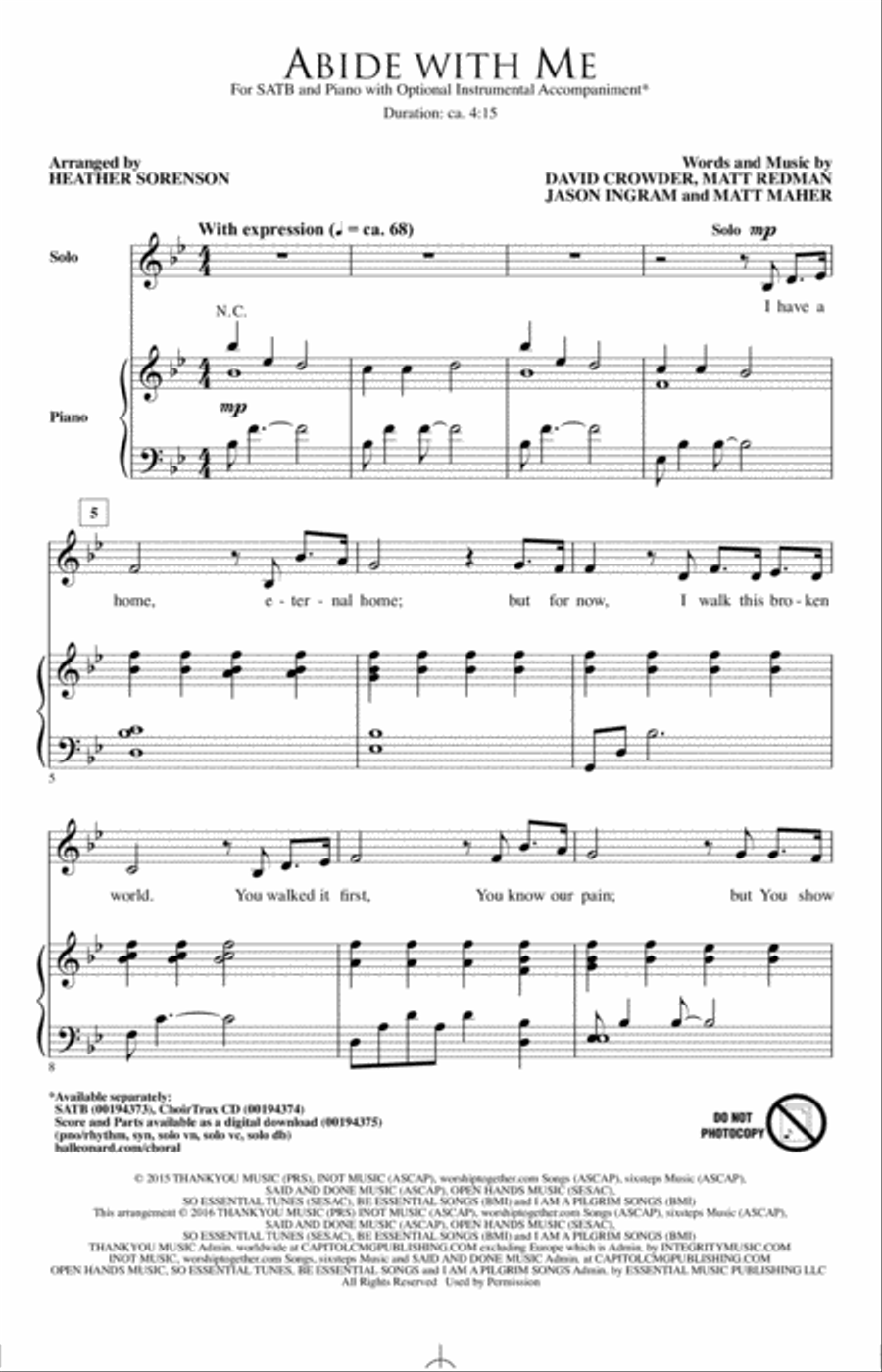 Abide With Me 4-Part scores gallery preview page 1