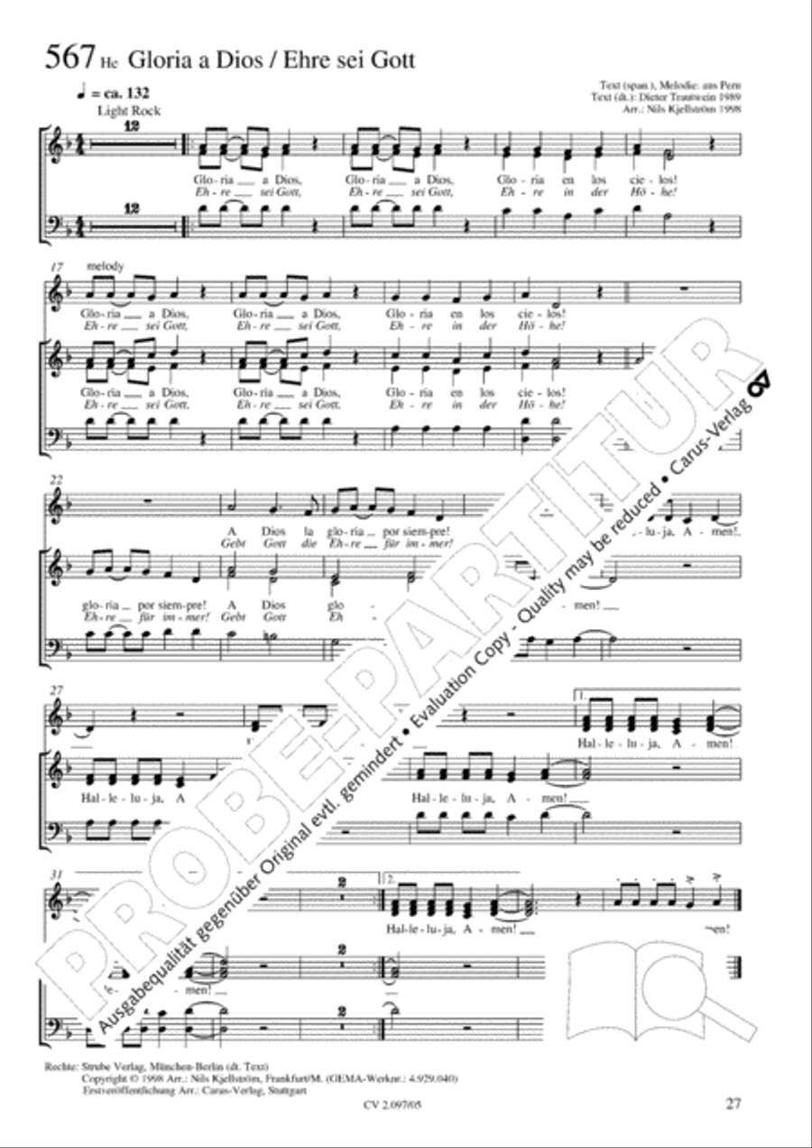 Pop-Chorbuch zum EG: Morning has broken Choir scores gallery preview page 28