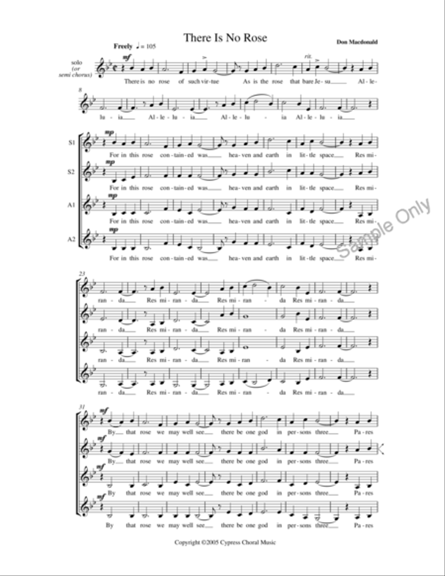 There Is No Rose There Is No Rose SSAA scores gallery preview page 2