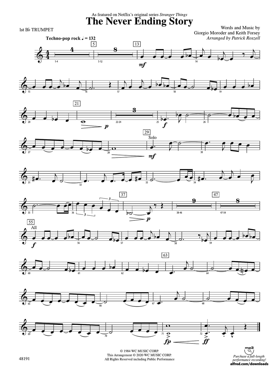 The Never Ending Story: 1st B-flat Trumpet