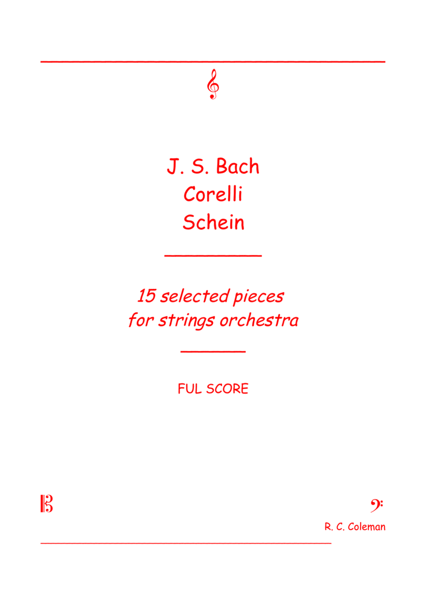 J. S. Bach Corelli Schein 15 selected pieces for strings orchestra image number null