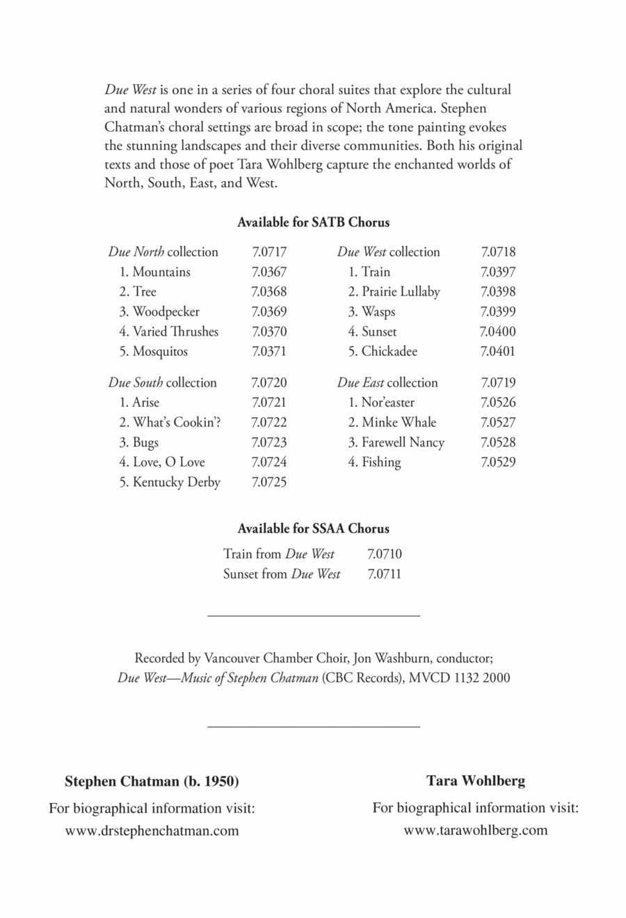 Sunset from Due West SSAA scores gallery preview page 1