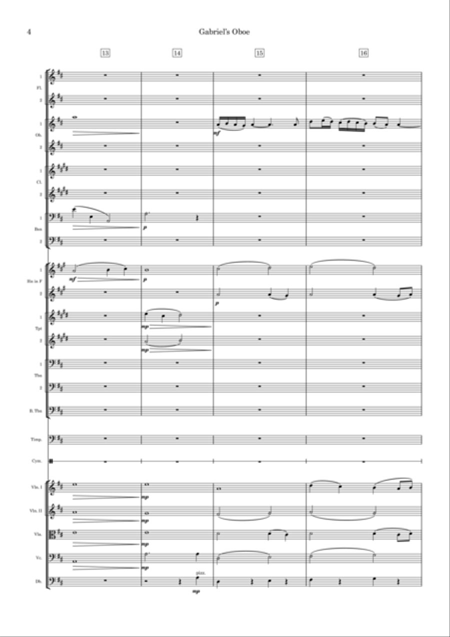 Gabriel's Oboe Full Orchestra scores gallery preview page 4