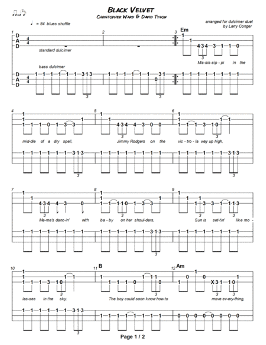 Black Velvet Dulcimer scores gallery preview page 2